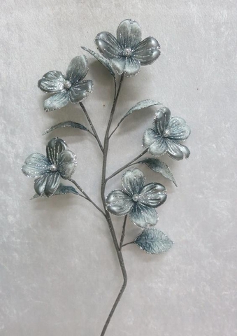 Веточка кизила 64см ChristmasDeLuxe premium collection серая