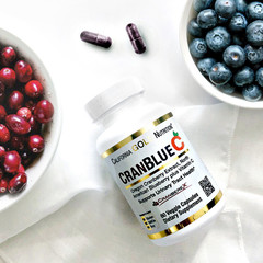 California Gold Nutrition, CranBlueC, клюква, голубика, витамин С, 60 растительных капсул