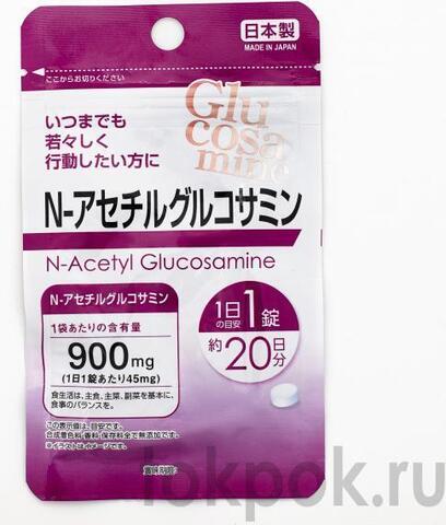 Глюкозамин Daiso Japan N-acetyl glucosamine, 20 таб.