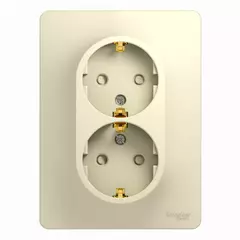 РОЗЕТКА дв.с з/к, со шт 16А, в сб, БЕЖ GSL000226