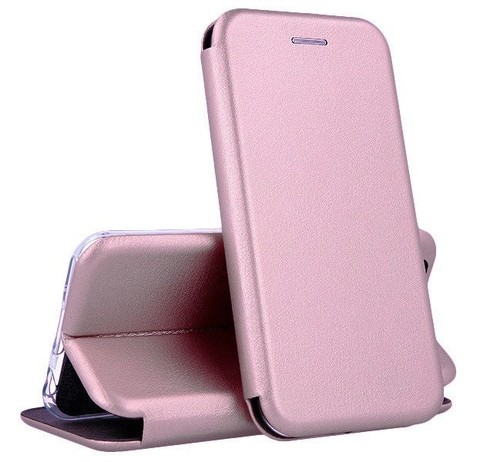 Чехол-книжка из эко-кожи Deppa Clamshell для Huawei P40 Lite (Розовое золото)