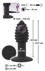 Черная анальная вибропробка Twist Butt Plug - 10,7 см. - 