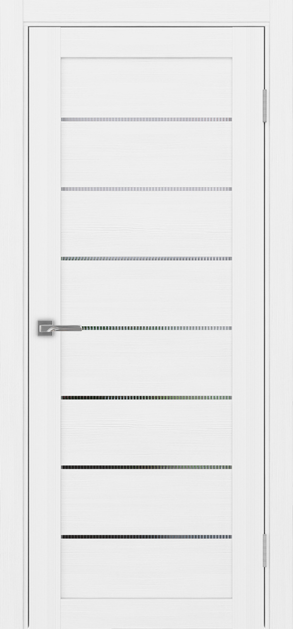 Дверь межкомнатная Оптима Порте Турин 508.12, цвет белый лед, экошпон, стекло мору