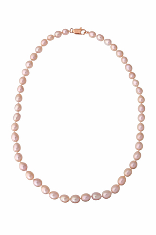 Бусы из розового жемчуга с ярким блеском