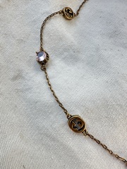 Колье-чокер цепочка с подвесками лого + цветные камни style by GUCCI