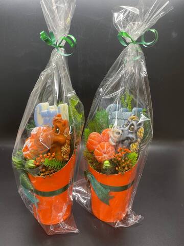 Ароматическое мыло ручной работы Конь и очищенные мандарины "С Новым Годом"