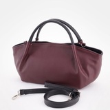 Сумка Саломея 362 гладкий бордо + черный