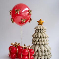 Сет воздушных шаров Елка и праздничный баблс с бантиками