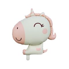 К Фигура, Единорог-малыш, Сатин, Белый/Розовый, 31