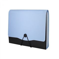 
          Папка-картотека Alingar, A4, 330х250 мм, на пуговице, пластик, 600 мкм, 13 отделений, папка-планшет, голубой клапан