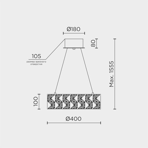 Подвесная светодиодная люстра Modelux ML.335.400 GD