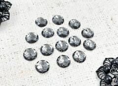 Стразы пришивные акрил, d 1,4 см, серый