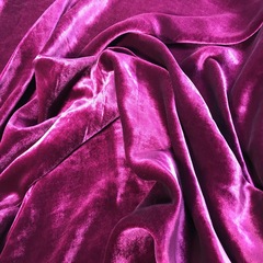 Ткань бархат  шелковый  пурпурный цвет 3190
