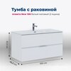 Aquanet 274014 Тумба с раковиной Алвита new 100 2 ящ. цв.белый матовый (274014)