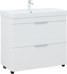 Aquanet 342094 Тумба с раковиной Ирис new 90 напольная 2 ящ. цв.белый глянец (342094) фото