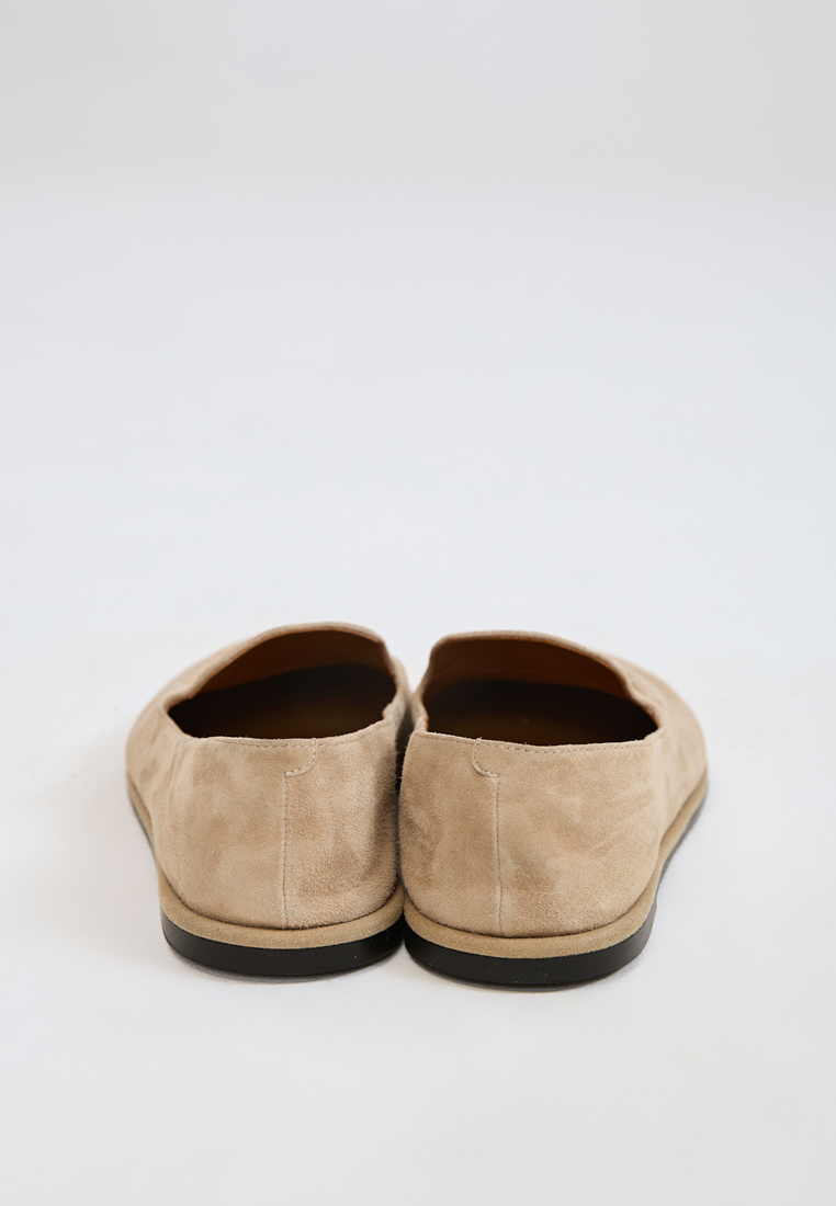 Лоферы из замши, светло-бежевый