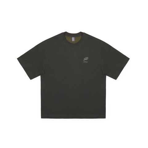 Футболка Blue Monte T-Shirt with Frog, Hand, Tree, and Stone Print "Rock Ash"