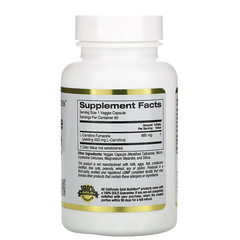California Gold Nutrition, фумарат L-карнитина, поставляется из Европы, Alfasigma, 885 мг, 60 растительных капсул