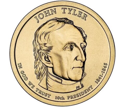 1 доллар 10-й президент США Тайлер Джон 2009 год