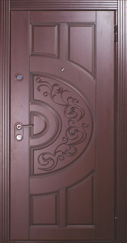 Дверь входная Бульдорс Lux 25 P-1 стальная, черное дерево с патиной, 2 замка