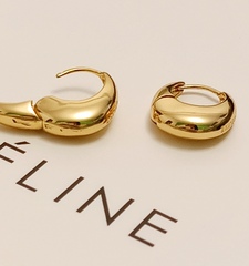 20130- Серьги-конго CELINE из латуни с позолотой (дутые) lux
