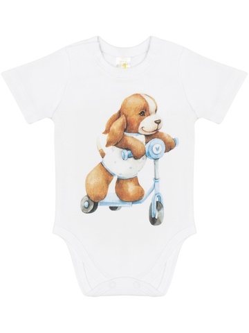 Боди с коротким рукавом "Собачка на самокате"