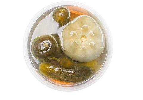 Ассорти из соленых огурцов, томатов и чеснока, 600г