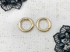 Кольцо-карабин для сумок, d 1,4 см, золото