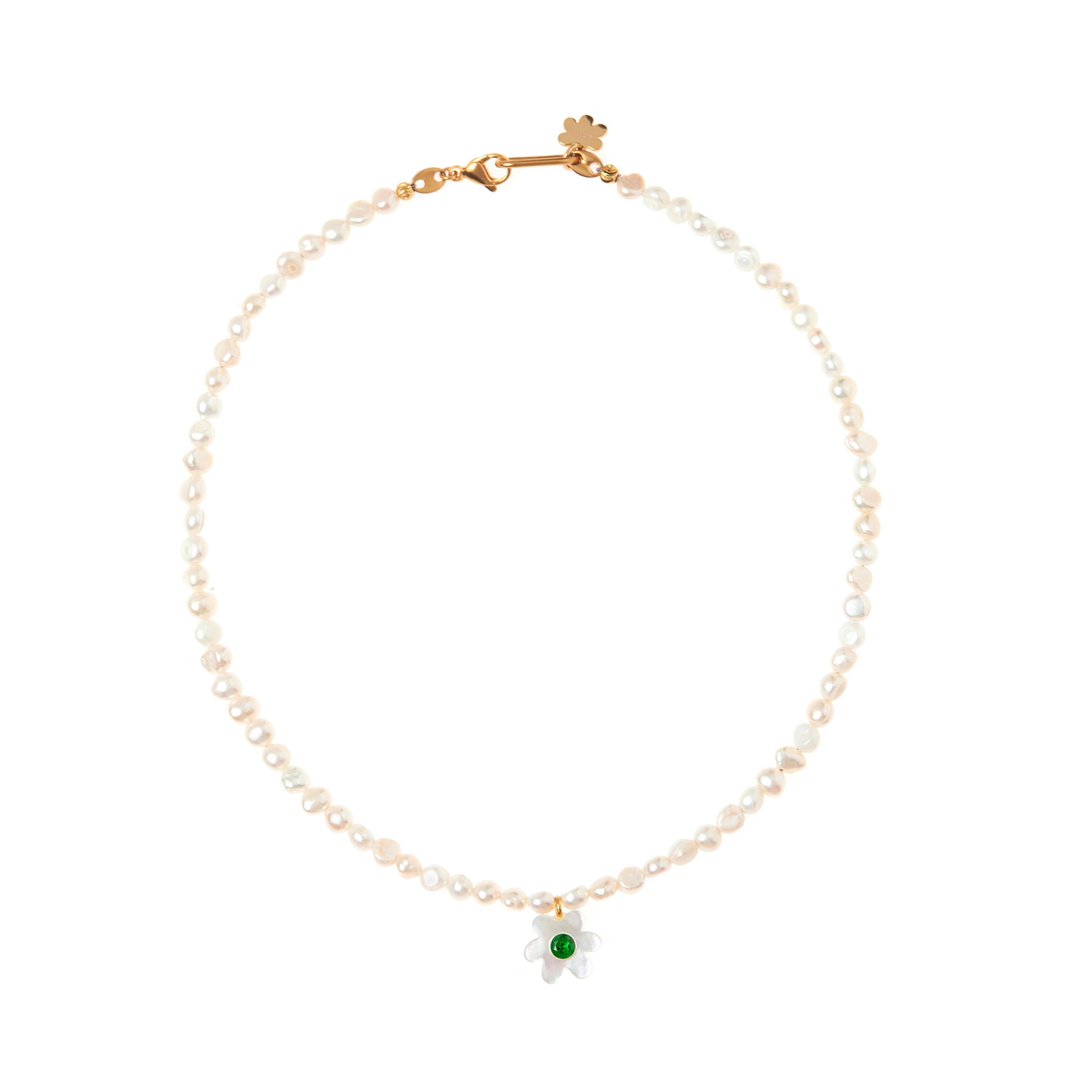 NOTTE Колье Mini Superbloom Pearl Necklace – Green