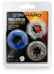 Набор из 3 эрекционных колец Triple Stretch 3 Pack Cock Rings - 