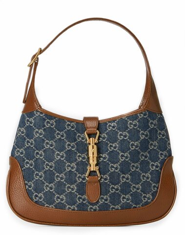 Маленькая сумка-хобо Gucci Jackie 1961 коричневый/синий