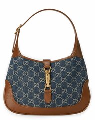 Маленькая сумка-хобо Gucci Jackie 1961 коричневый/синий