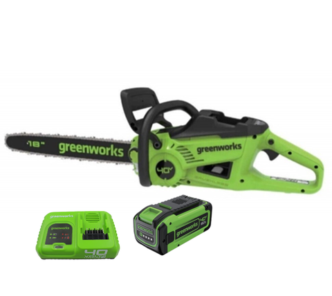 Цепная пила аккумуляторная Greenworks GD40CS20XK8 Арт. 2008807U8B, 40V, 40 см, 2000 Вт, бесщеточная, c 1хАКБ 8 Ач и быстрым ЗУ