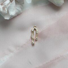 Подвеска в форме капли с фианитами 20*7 мм, позолота, П273