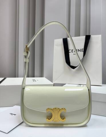 Сумка CELINE TERENCE из лакированной телячьей кожи белый