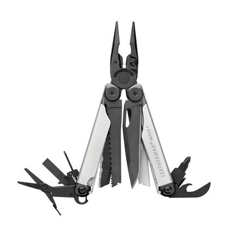 Мультитул Leatherman Wave Plus Black & Silver, нейлоновый чехол, 18 функций (832622) цвет чёрно-серебристый | Multitool-Leatherman.Ru