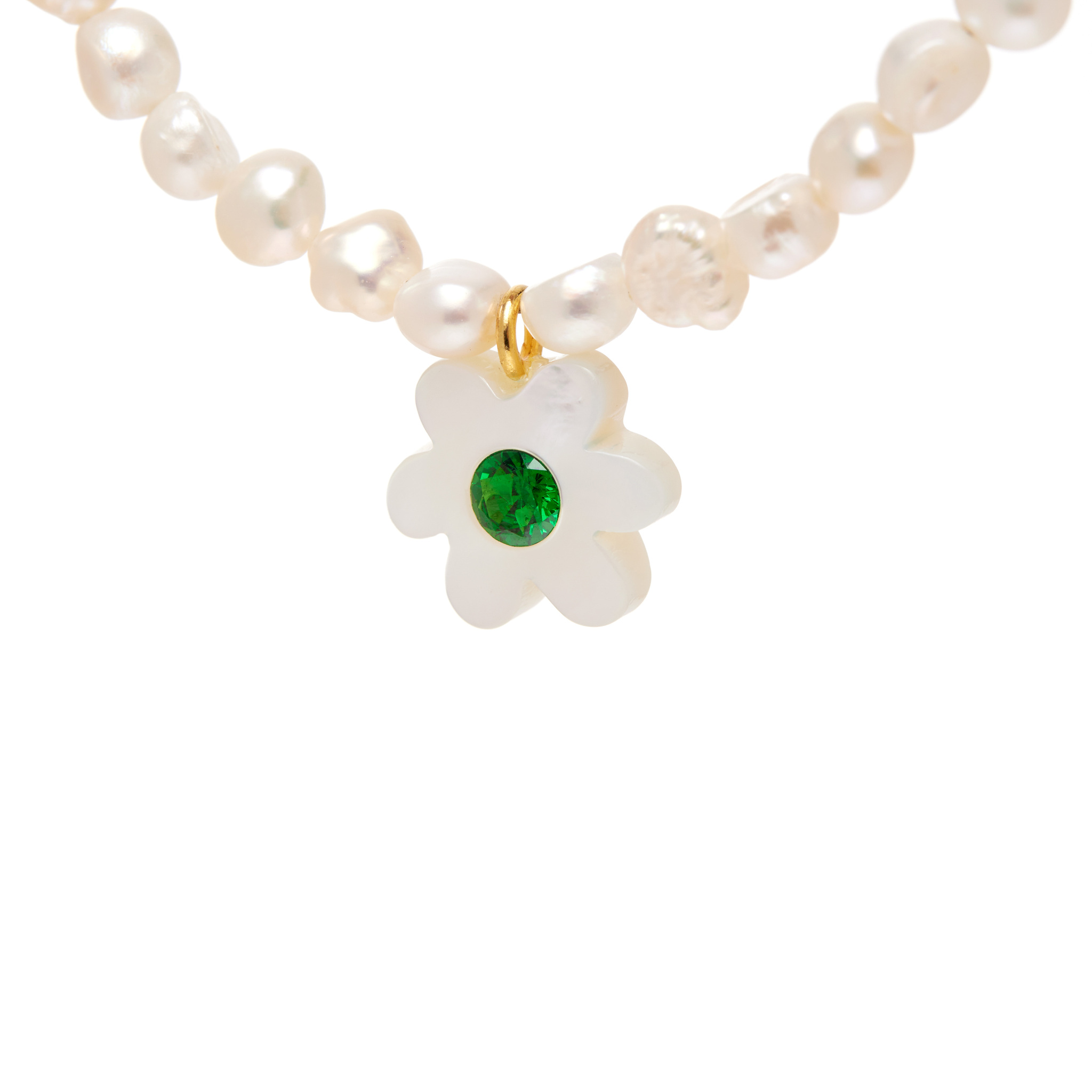 necklace dia pearl NOTTE Колье Mini Superbloom Pearl Necklace – Green
