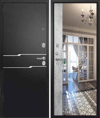 Входная дверь Аргус АНТАРЕС Букле чёрный - Штукатурка светлая