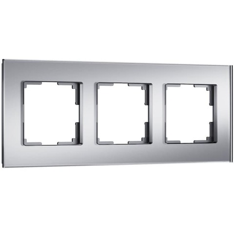 Рамка на 3 поста. Цвет Серебряный soft-touch. Werkel(Веркель). Senso. a064570 / W0033106