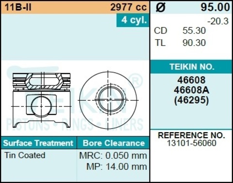 Поршень двигателя TEIKIN 46608 STD (4шт/упак)