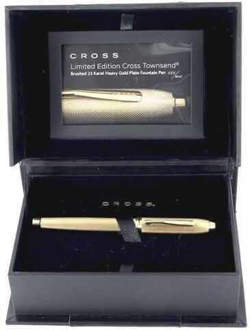 Ручка перьевая Cross Townsend 20th Anniversary Brushed 23KT Heavy Gold Plate LE (AT0046B-32MD)