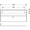 Шкафчик для раковины Geberit ONE, с двумя выдвижными ящиками: B=104.5см, H=46.5см, T=39.5см, Белый / Высокоглянцевое покрытие