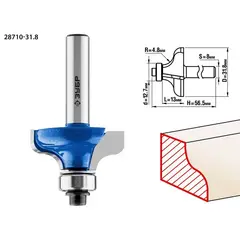 ЗУБР 31.8 x 14 мм, радиус 4.8 мм, фреза кромочная калевочная №8, Профессионал (28710-31.8)