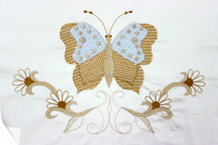 Комплект в кроватку "АБЭЛЬ", сатин, 7 предметов (голубой)