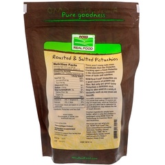 Now Foods, Real Food, жареные фисташки, с морской солью, 340 г
