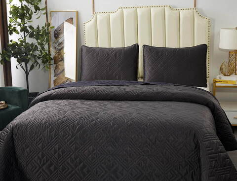 Покрывало 230х250 и 2 наволочки 50х70 Sofi De MarkO Себастьян Антрацит