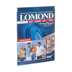 Суперглянцевая ярко-белая (Super Glossy Bright) микропористая фотобумага Lomond для струйной печати, A4, 260 г/м2, 20 листов (1103101)