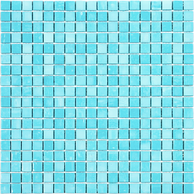 N10 Мозаика одноцветная чип 15 стекло Alma Mono Color голубой квадрат глянцевый