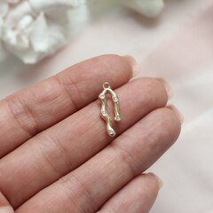 Подвеска в форме капли с фианитами 20*7 мм, позолота, П273