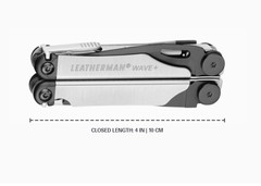 Мультитул Leatherman Wave Plus Black & Silver, нейлоновый чехол, 18 функций (832622) цвет чёрно-серебристый | Multitool-Leatherman.Ru